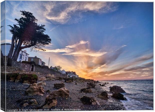 Seaview Sunset Isle Of Wight Canvas Print by Wight Landscapes