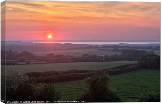 Sunset Over Hamstead Canvas Print by Wight Landscapes