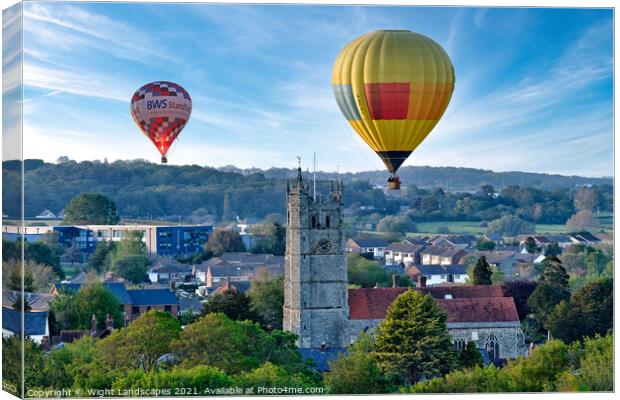 Hot Air Balloons Isle Of Wight Canvas Print by Wight Landscapes