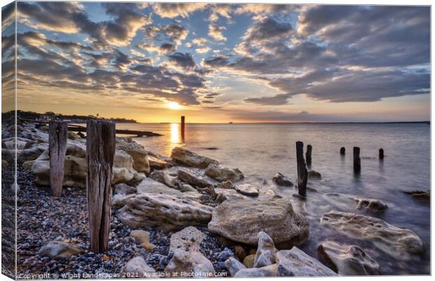 Seaview Sunset Isle Of Wight Canvas Print by Wight Landscapes