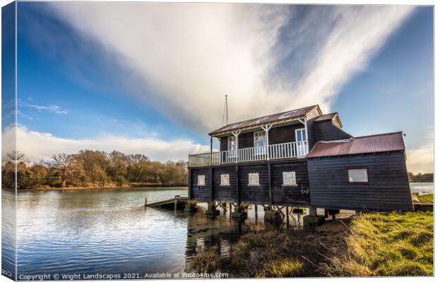Newport Rowing Clubhouse Canvas Print by Wight Landscapes