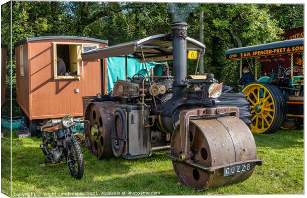 Wallis & Steevens Road Roller 7975, "Vital Spark" Canvas Print by Wight Landscapes