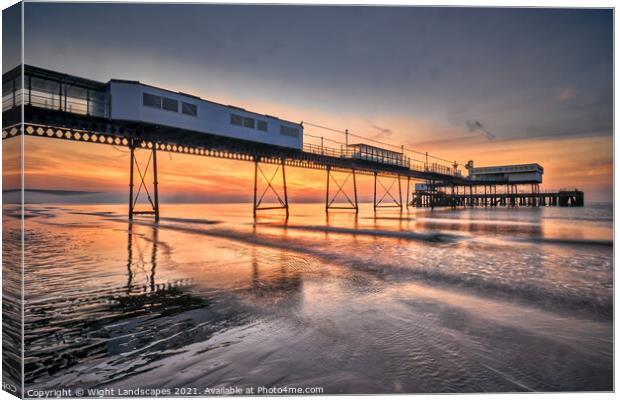 Sandown Pier Sunrise Canvas Print by Wight Landscapes