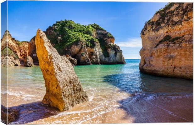 Praia de Alvor Portugal Canvas Print by Wight Landscapes