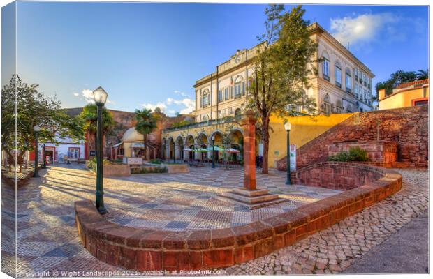 Silves Municipal Square Canvas Print by Wight Landscapes
