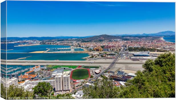 Gibraltar Airport Canvas Print by Wight Landscapes