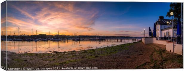 Folly Inn Sunset Panorama Canvas Print by Wight Landscapes