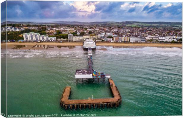 Sandown Pier Isle Of Wight Canvas Print by Wight Landscapes