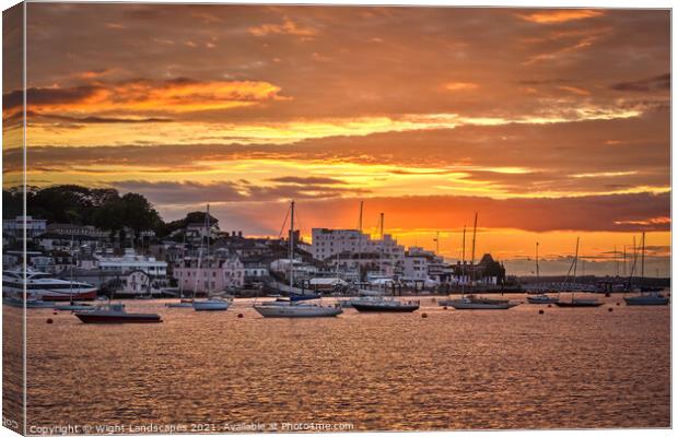 Cowes Sunset Isle Of Wight Canvas Print by Wight Landscapes