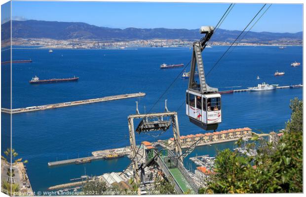 Gibraltar Cable Car Canvas Print by Wight Landscapes