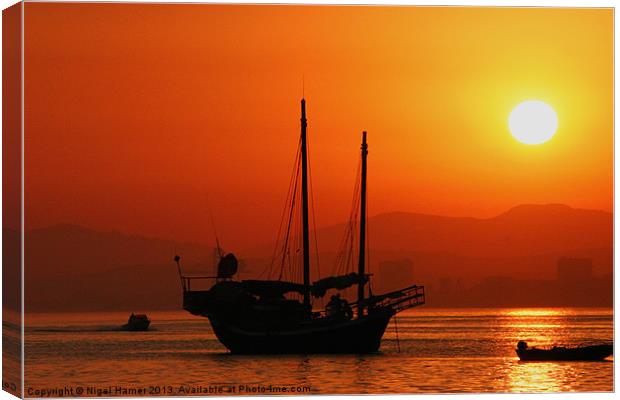 Junk In Gibraltar Canvas Print by Wight Landscapes