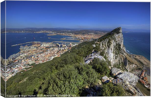 Top Of The Rock Of Gibraltar Canvas Print by Wight Landscapes