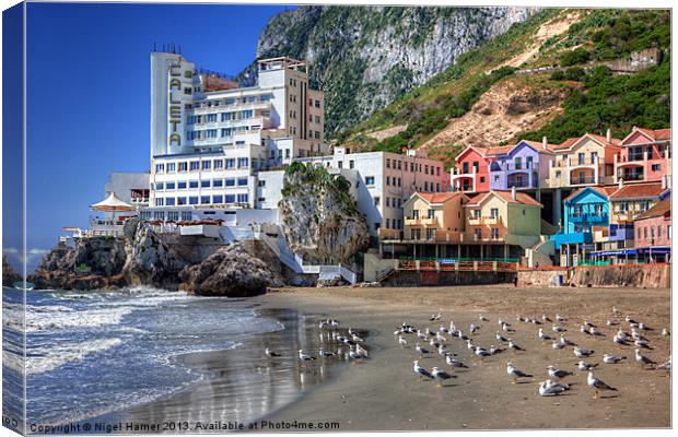 Caleta Hotel At Catalan Bay Gibraltar Canvas Print by Wight Landscapes