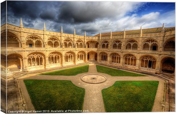 Monastery dos Jeronimos Cloisters Canvas Print by Wight Landscapes