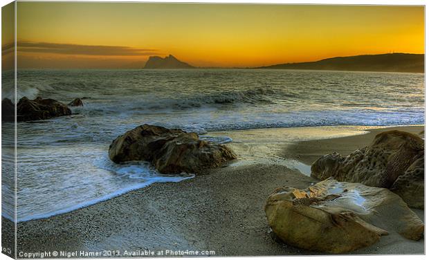 Gibraltar Sunset Canvas Print by Wight Landscapes
