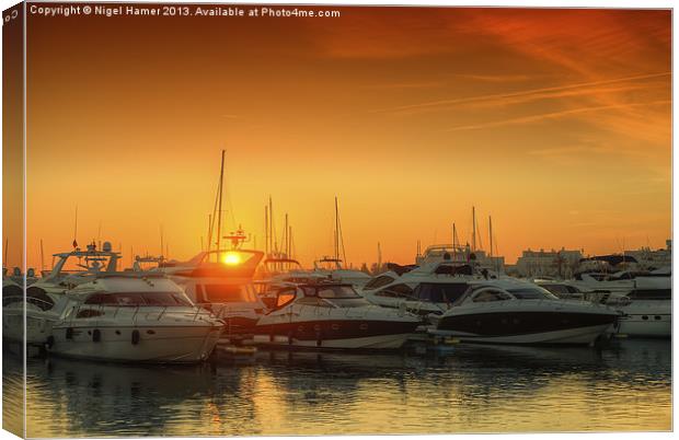 Marina Sunset Canvas Print by Wight Landscapes