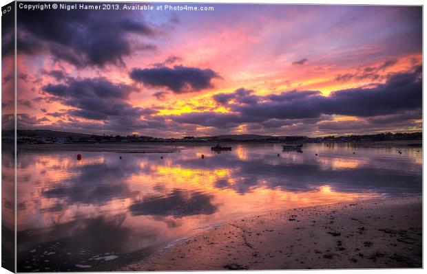 Purple Bembridge Sunset Canvas Print by Wight Landscapes