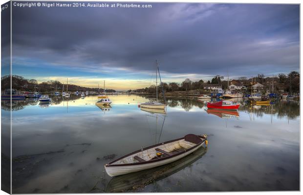 Wootton Creek Rowing Skiff Canvas Print by Wight Landscapes