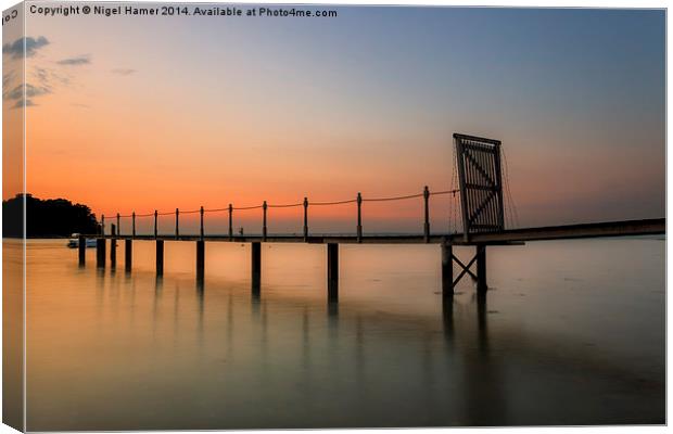 Fishbourne Jetty Sunset Canvas Print by Wight Landscapes
