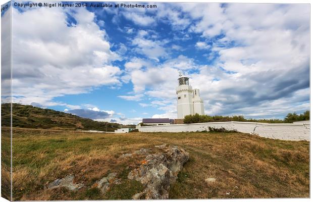 St Catherines Lighthouse Canvas Print by Wight Landscapes