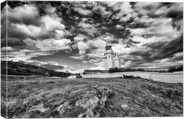 St Catherines Lighthouse BW Canvas Print by Wight Landscapes