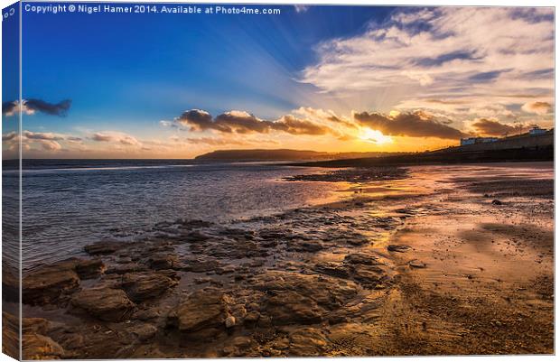 Yaverland Beach Sunset Canvas Print by Wight Landscapes