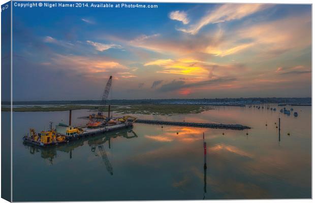 Lymington River Sunset Canvas Print by Wight Landscapes