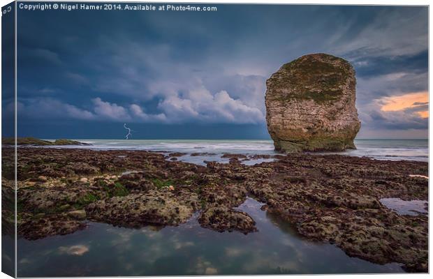 Storm At Freshwater Bay Canvas Print by Wight Landscapes