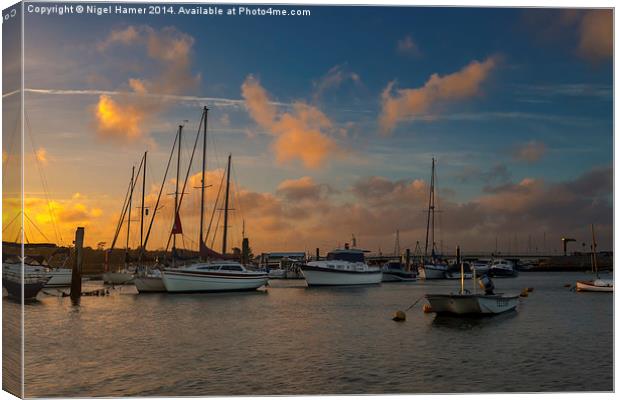 River Yar Sunset Canvas Print by Wight Landscapes