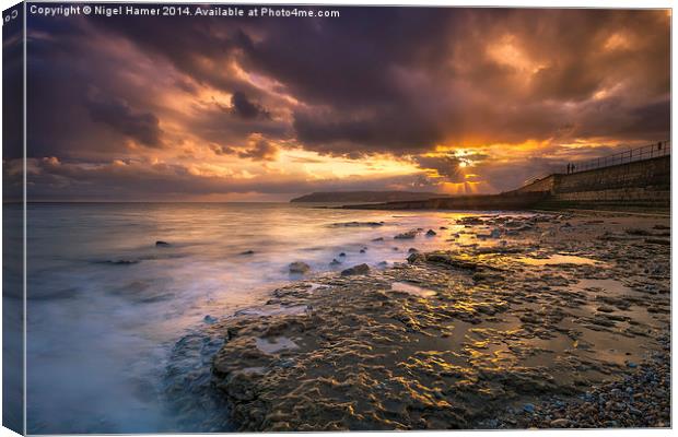 Yaverland Beach Sunset Canvas Print by Wight Landscapes