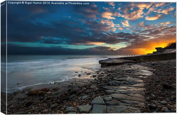 Slipway Sunset Canvas Print by Wight Landscapes