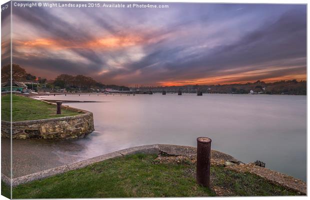 Fishbourne Slipway Sunset Canvas Print by Wight Landscapes
