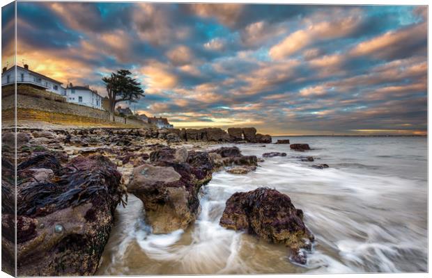 Seaview Sunset Canvas Print by Wight Landscapes