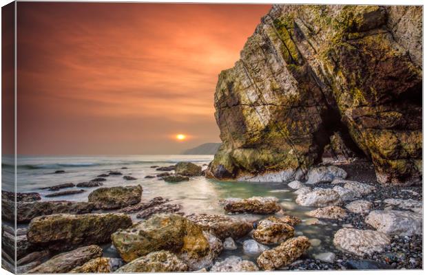 Freshwater Cliff Sunset Canvas Print by Wight Landscapes