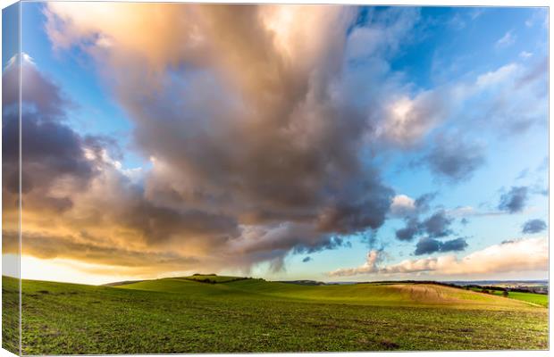 Niton Down Rain Cloud Canvas Print by Wight Landscapes