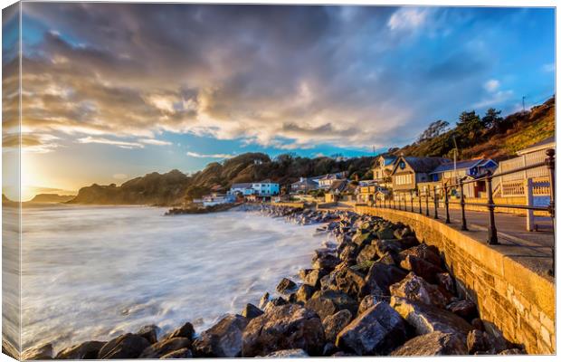 Steephill Cove Gold Canvas Print by Wight Landscapes