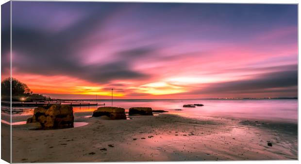 Colwell Bay After Dark Canvas Print by Wight Landscapes