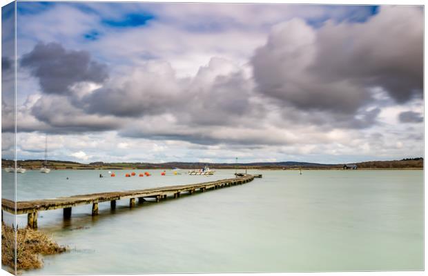 Wooden Jetty Newtown Isle Of Wight Canvas Print by Wight Landscapes