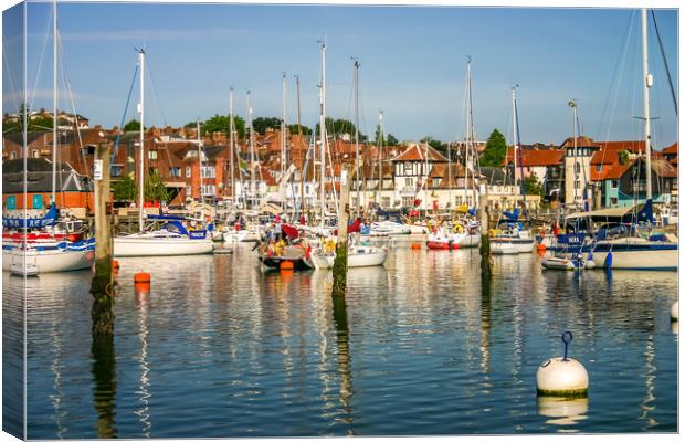 Town Quay Lymington Canvas Print by Wight Landscapes