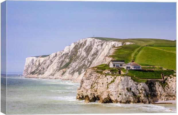 Fort Redoubt and Tennyson Down Canvas Print by Wight Landscapes