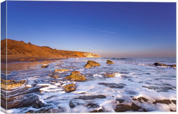 Yaverland Beach Surf Canvas Print by Wight Landscapes