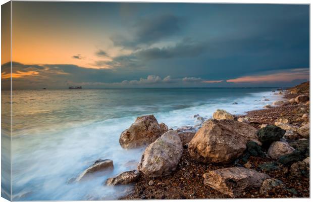 alum Bay Sunset 3 Canvas Print by Wight Landscapes
