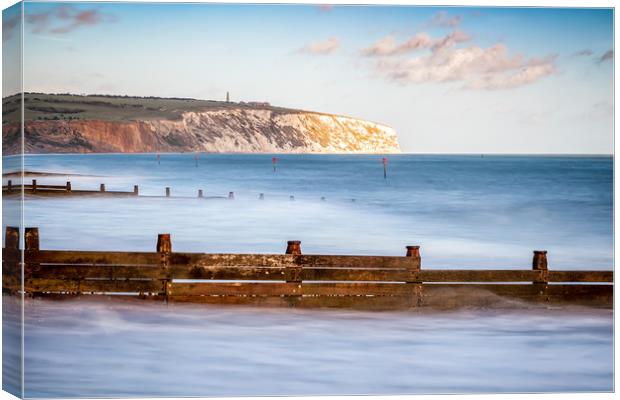 Yaverland Beach Groyne LE Canvas Print by Wight Landscapes