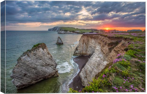 Freshwater Bay Sunset Canvas Print by Wight Landscapes