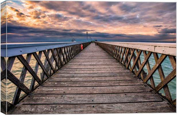 Yarmouth Pier Sunset Canvas Print by Wight Landscapes