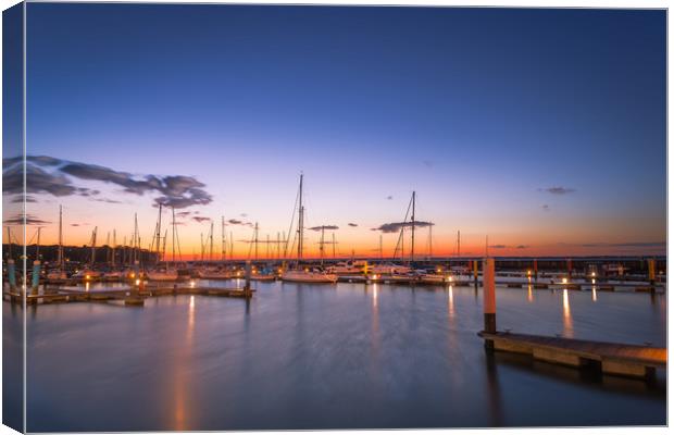 Yarmouth Harbour At Night Canvas Print by Wight Landscapes