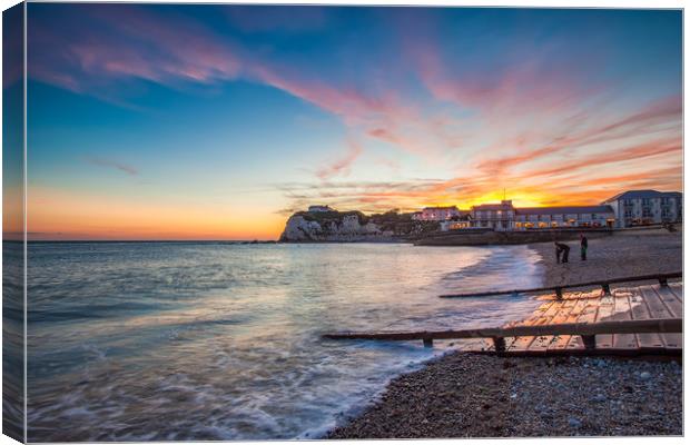 Freshwater Beach Sunset Canvas Print by Wight Landscapes