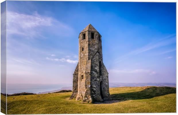 St Catherines Oratory Canvas Print by Wight Landscapes