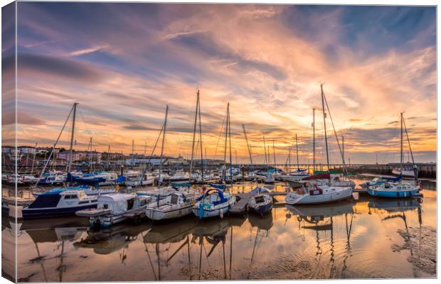 Ryde Harbour Sunset Isle Of Wight Canvas Print by Wight Landscapes