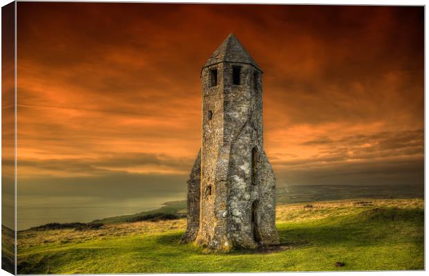 St Catherines Oratory Canvas Print by Wight Landscapes